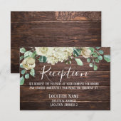 モダンラスティックファームウッド フラワーウェディング エンクロージャーカード (正面/裏面)