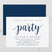 モダンラスティック かわいい ネイビーブルー, 結婚式の秘密結婚式 招待状 (正面/裏面)