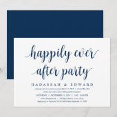 モダンラスティック かわいい ネイビーブルー, 結婚式の秘密結婚式 招待状 (正面/裏面)