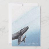 モダンラスティック オーシャン ホエール カップル ベビーシャワー 招待状 (裏面)