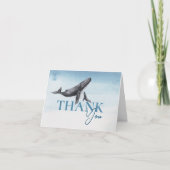 モダンラスティック オーシャン 折りたたみ ベビーシャワー サンキューカード (正面)