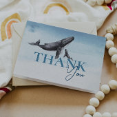 モダンラスティック オーシャン 折りたたみ ベビーシャワー サンキューカード