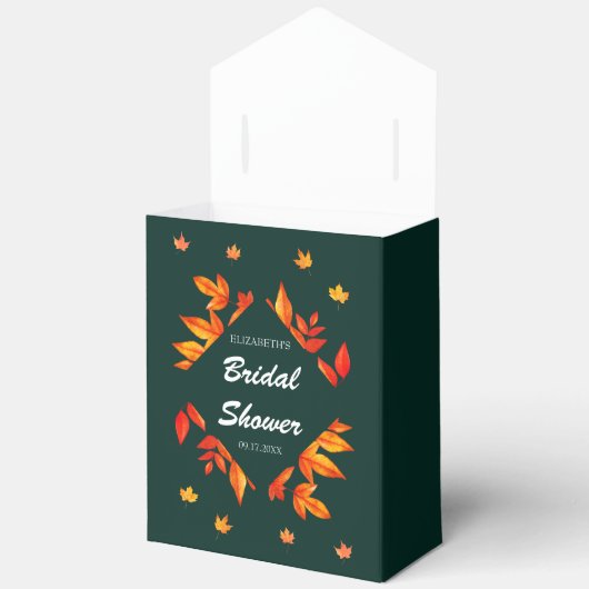 モダンラスティック オータムリーフ ブライダルシャワー フェイバーボックス (見開き)