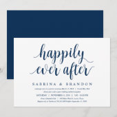 モダンラスティック キュート ネイビーブルー, 結婚式の秘密の誓い 招待状 (正面/裏面)