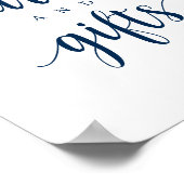 モダンラスティック ネイビーブルー 結婚式のカードとギフト ポスター (角)