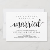 モダンラスティック, ブラックスクリプト, 婚約パーティー 招待状 (正面)