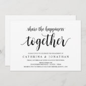 モダンラスティック, ブラックスクリプト, 婚約パーティー 招待状 (正面/裏面)