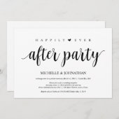 モダンラスティック, ブラックスクリプト, 結婚式の秘密結婚 招待状 (正面/裏面)