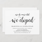 モダンラスティック, ブラックスクリプト, 結婚式の秘密結婚 招待状 (正面/裏面)