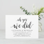 モダンラスティック ブラックスクリプト, 結婚式の駆け落ち 招待状 (スタンド正面)