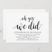 モダンラスティック ブラックスクリプト, 結婚式の駆け落ち 招待状 (正面/裏面)