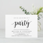 モダンラスティック ブラック 婚約パーティー 招待状 (スタンド正面)