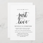 モダンラスティック, ブラック, 結婚式の秘密の誓い レセプション 招待状 (正面/裏面)