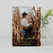 モダンラスティック ベター・トゥゲザー フォトエンゲージメント 箔招待状 (立ち正面)