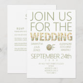 **モダンラスティック ボーホー フラワー グリーン ウェディング** 招待状 (正面/裏面)