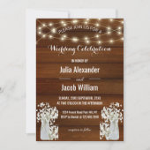 モダンラスティック ライト | 花瓶の花 | 結婚式 招待状 (正面)