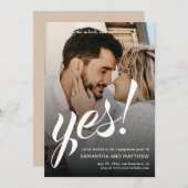 モダンラスティック 彼女はイエスと言った 婚約パーティー 招待状 (正面/裏面)