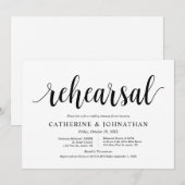 モダンラスティック, 結婚式リハーサルとディナー 招待状 (正面/裏面)