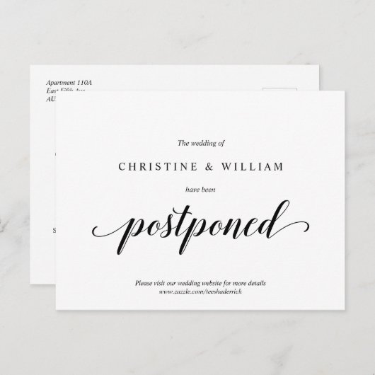 モダンラスティック, 結婚式招待状延期のお知らせ ポストカード (正面/裏面)