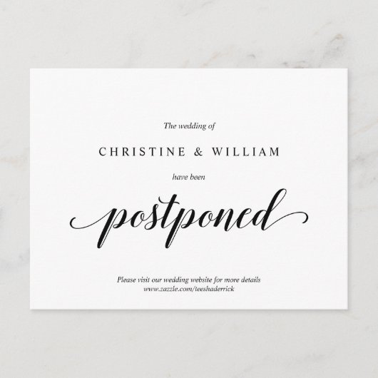 モダンラスティック, 結婚式招待状延期のお知らせ ポストカード (正面)