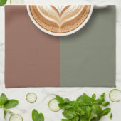 モダンラテアートハート キッチンタオル (折り畳み)