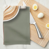 モダンラテアートハート キッチンタオル (四つ折り)