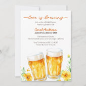 モダンラブはフローラルビール ブライダルシャワーを醸成する 招待状 (正面)