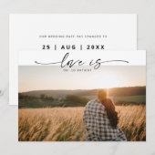 モダンラブは忍耐強い 新しい結婚日 フォトカード セーブザデート (正面/裏面)