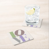 モダンラブカスタムウェディング スクエアペーパーコースター (インサイチュ)