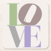 モダンラブカスタムウェディング スクエアペーパーコースター (正面)