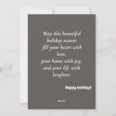 モダンラブカップル フォト ホリデー カード (裏面)