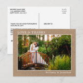 モダンラブサンクス ウェディング フォト フレーム クラフト ポストカード (正面/裏面)