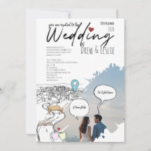モダンラブストーリータイムラインイラスト結婚式