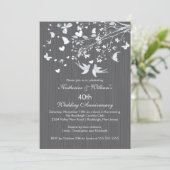 モダンラブバードアニバーサリー パーティー招待状 招待状 (スタンド正面)