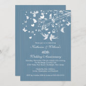 モダンラブバード 結婚記念日パーティー招待状 招待状 (正面/裏面)