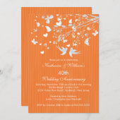 モダンラブバード 結婚記念日パーティー招待状 招待状 (正面/裏面)