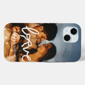 モダンラブボウタイポグラフィカップルカスタムフォト Case-Mate iPhoneケース (裏面 (横))