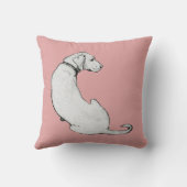 モダンラブラドールドッグアート赤面ピンク クッション (裏面)