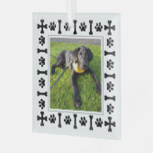 モダンラブラドールレトリエバードッグズ&ラブポーズ ガラスオーナメント (正面左)