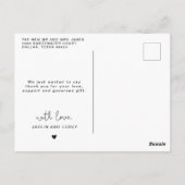 モダンラブ アンド サンクス カリグラフィー スクリプト ポストカード (裏面)