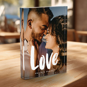 モダンラブ ウェディング シンプル カリグラフィー ファミリー フォトブロック