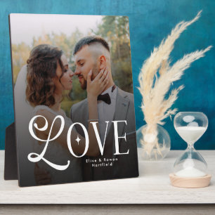 モダンラブ カスタム ウェディング フォト カップル モノグラム フォトプラーク