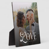 モダンラブ カスタム ウェディング フォト カップル モノグラム フォトプラーク (側面)