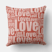 モダンラブ タイポグラフィーパターン レッドスロー枕 クッション (裏面)