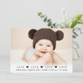 モダンラブ フォトコラージュ 誕生日 案内状 (スタンド正面)