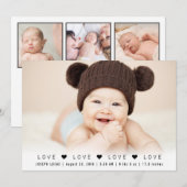 モダンラブ フォトコラージュ 誕生日 案内状 (正面/裏面)