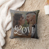 モダンラブ ミスター&ミセス カスタム ウェディング フォト カップル クッション (ブランケット)