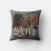 モダンラブ ミスター&ミセス カスタム ウェディング フォト カップル クッション (裏面)