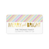 モダンラベルメリーと明はっきりしたるい金ゴールド箔カラー ラベル (正面)