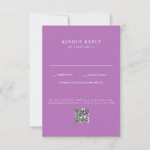 モダンラベンダー結婚式QRコードRSVP